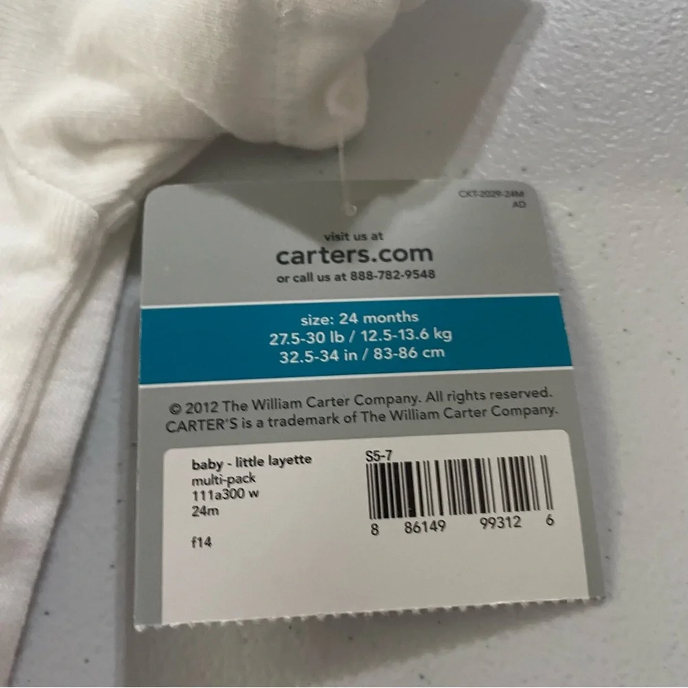 Carter's Classic 3 White Baby Bodysuits